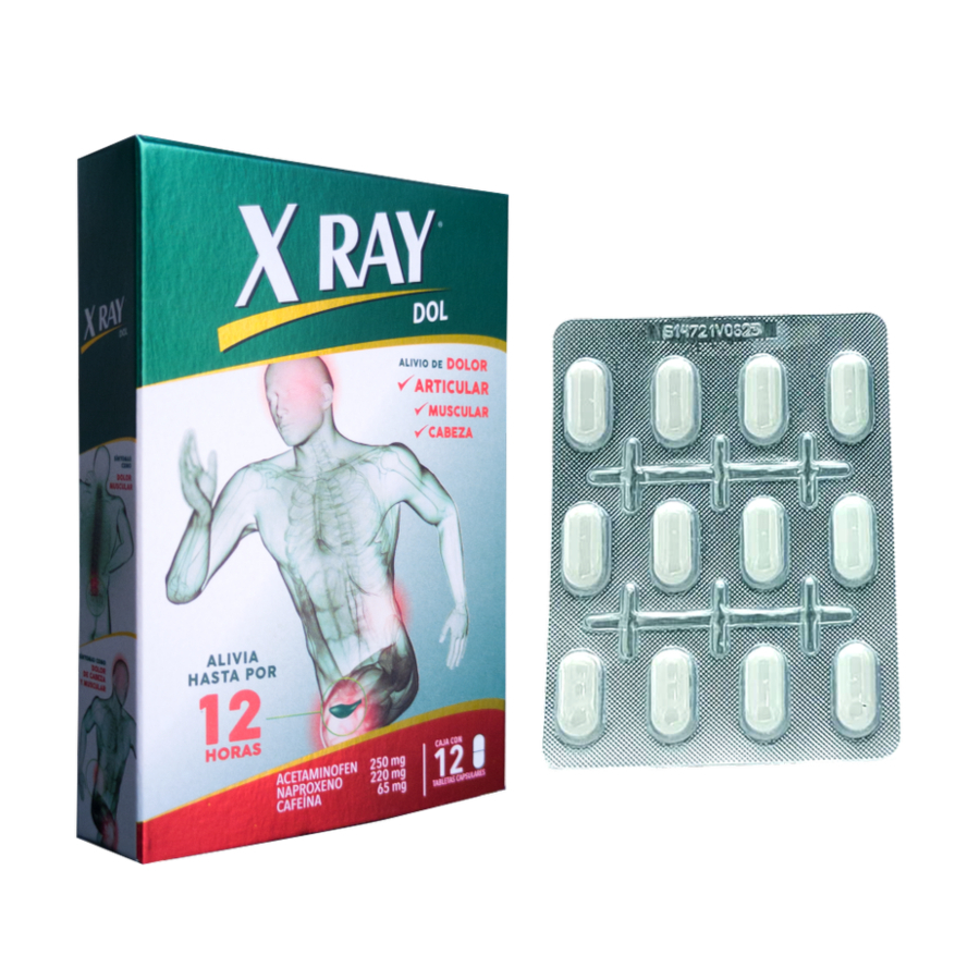 Analgésico x ray 250 mg, 220 mg, 65 mg tableta x 12 464034